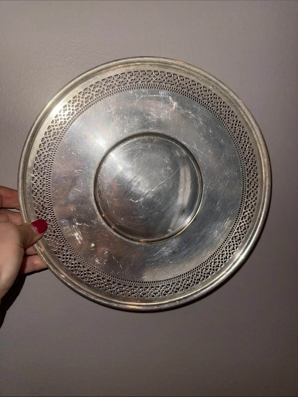 Vintage Benedict Decorative Silverplate Platter 10 inches Made in USA # 647